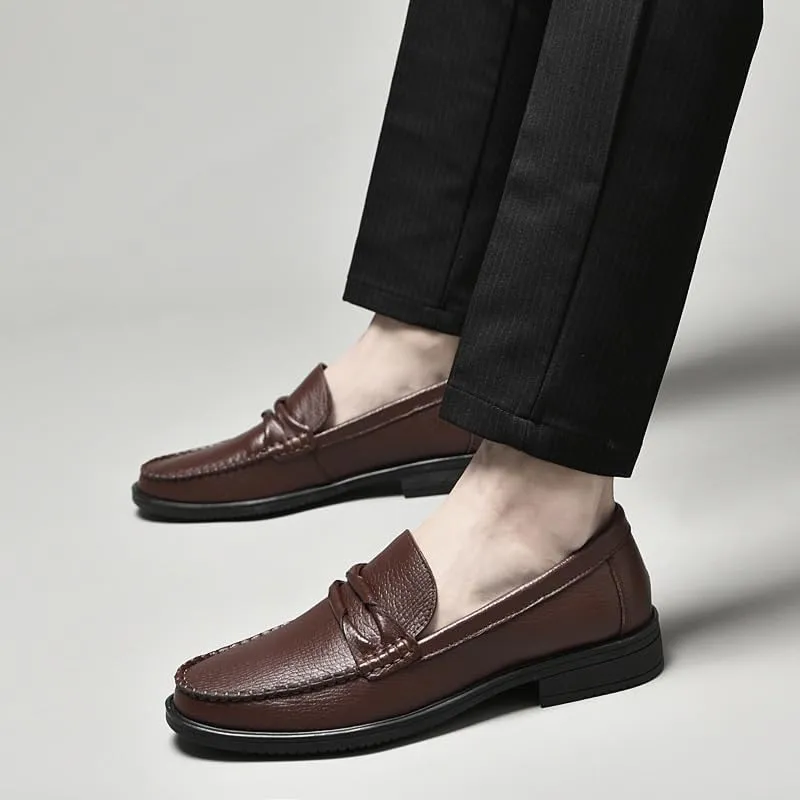 Men's Breathable Leather Loafers Mens Business Classic Formal Dress Shoes
