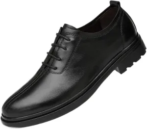 Men's Business Casual Derby Shoes Comfortable Leather Lace-up Classic Oxfords Shoes for Office & Dress Occasions