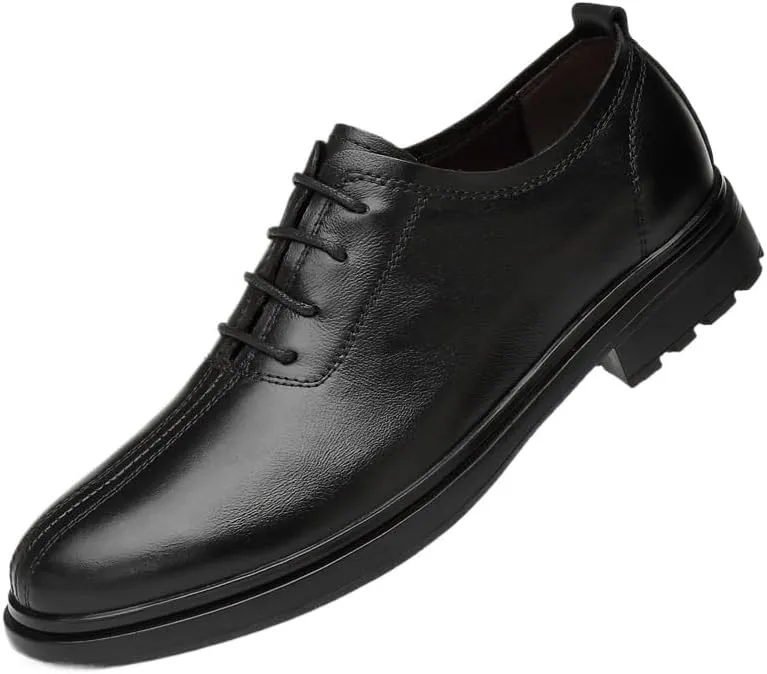 Men's Business Casual Derby Shoes Comfortable Leather Lace-up Classic Oxfords Shoes for Office & Dress Occasions