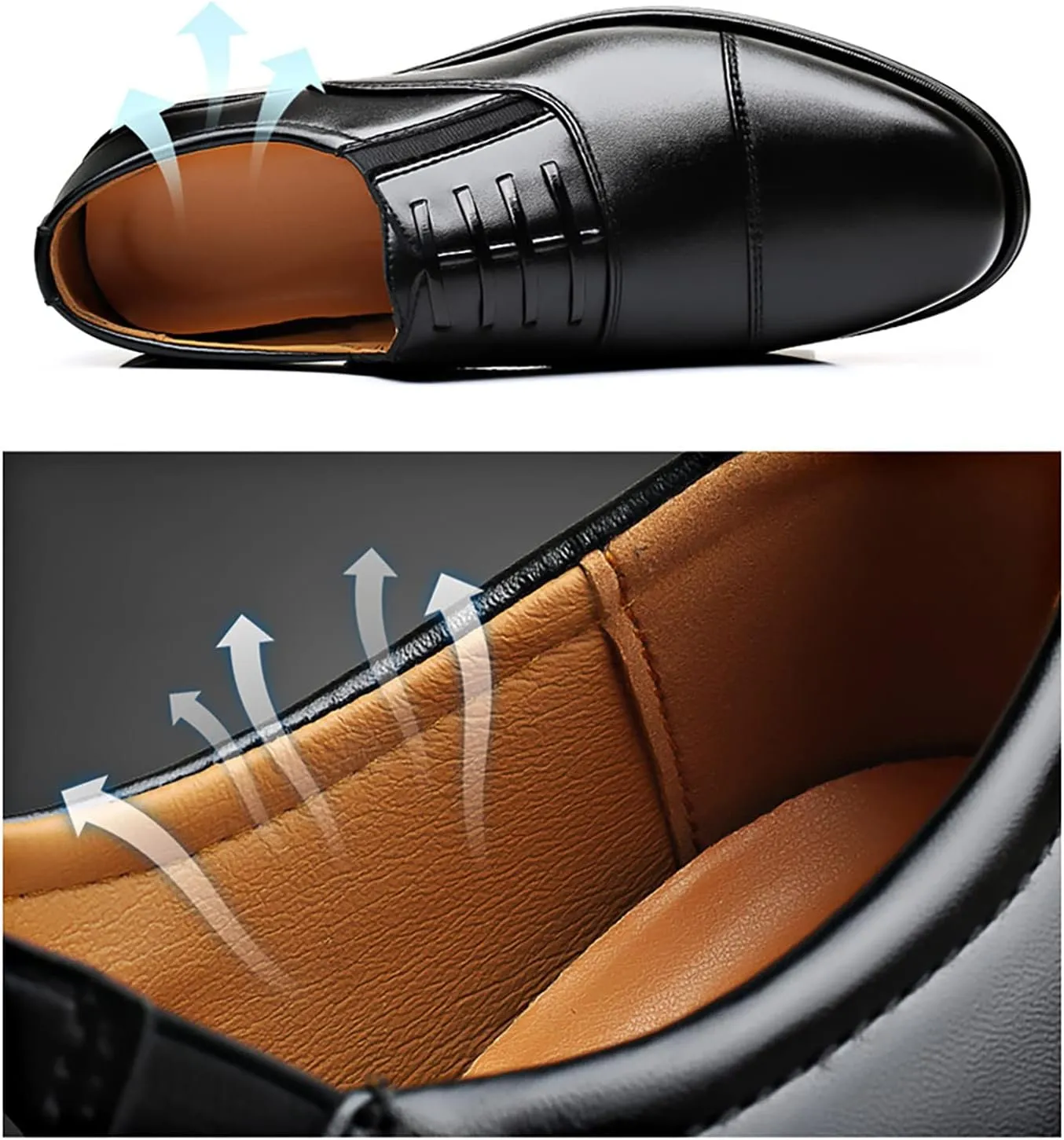 Mens Business Oxfords Comfort Oxfords for Men Non Slip Durable Leather Shoes Supple Busiesss Formal Shoes Waterproof Matte Leather Shoe Casual Dress Shoe for Weding Party Daily Work