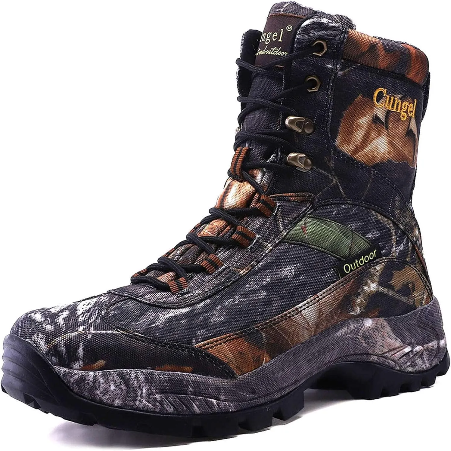 Men's Camo Hunting-Boot Waterproof Hiking Boots Anti-Slip Lightweight Breathable Durable Outdoor Shoes High-Cut Fishing Climbing Working Trekking