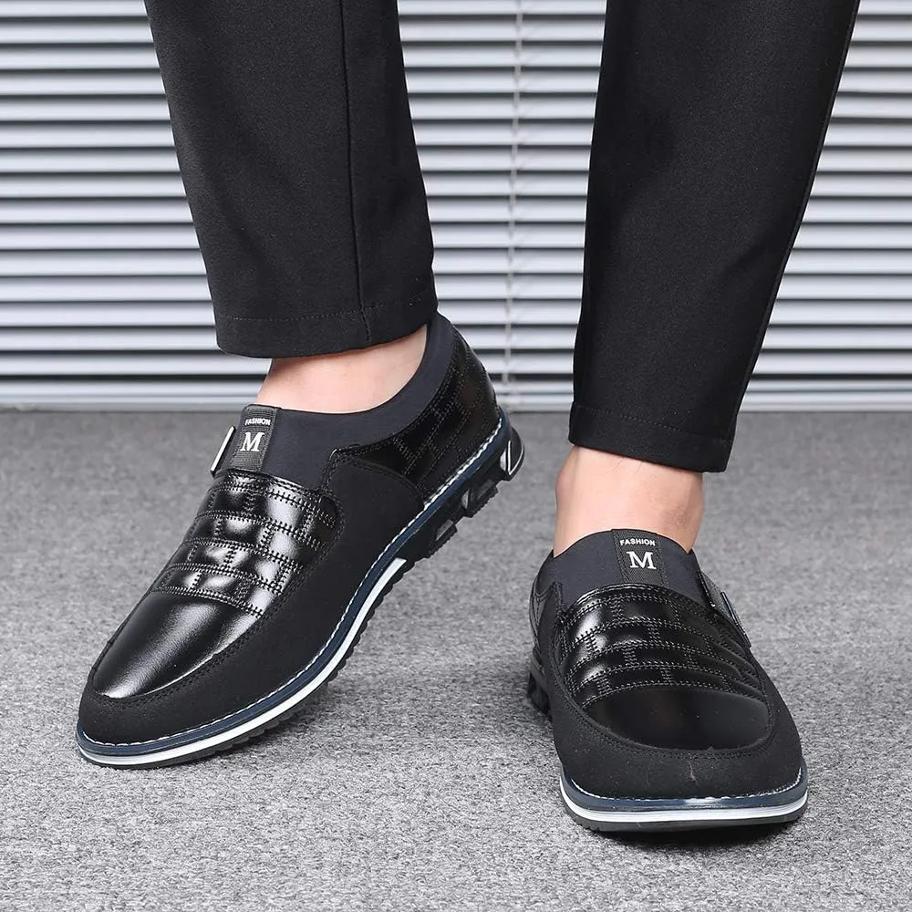 Men's Casual Fashion Loafers Classic Business Leather Loafers Comfortable Breathable Sneaker