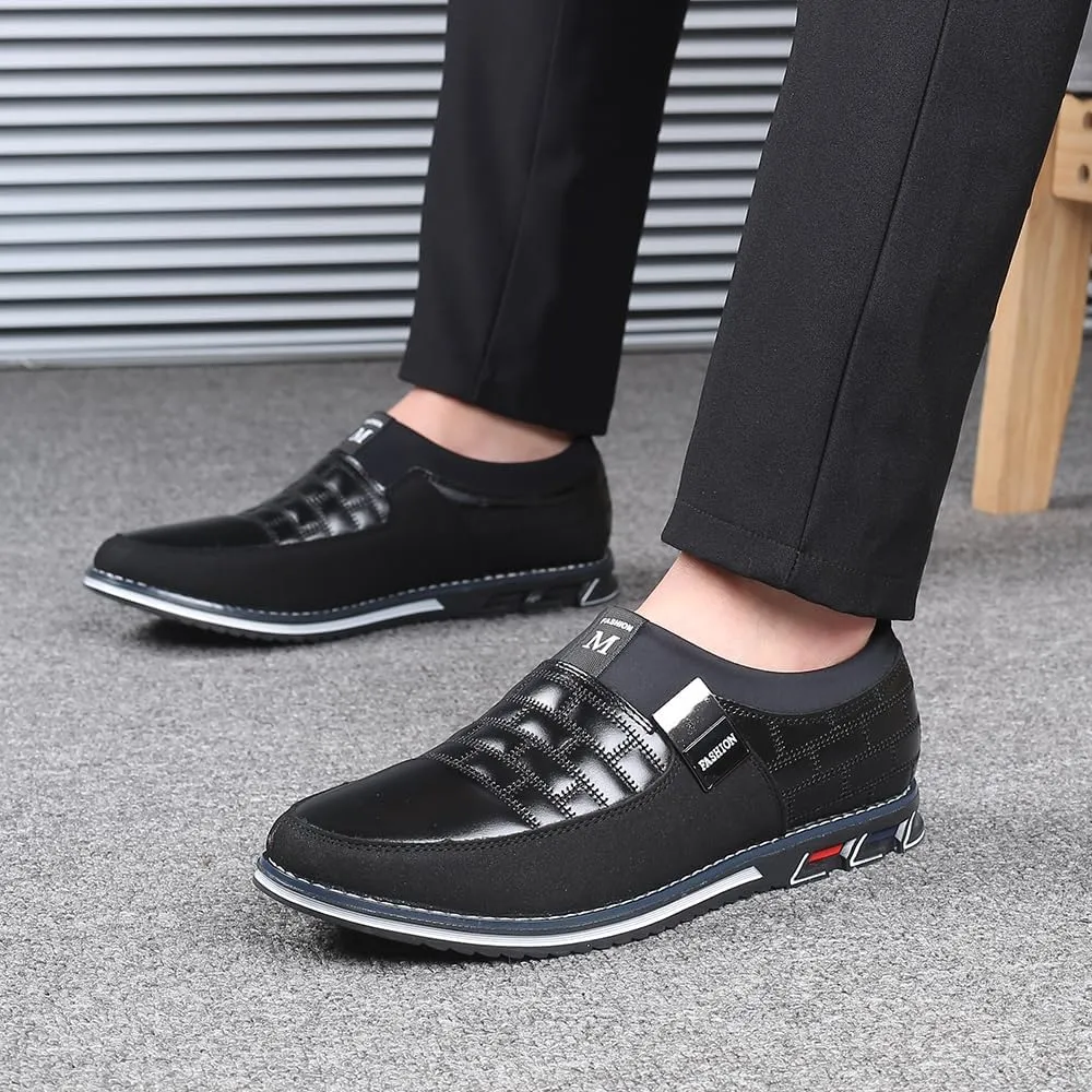Men's Casual Fashion Loafers Classic Business Leather Loafers Comfortable Breathable Sneaker