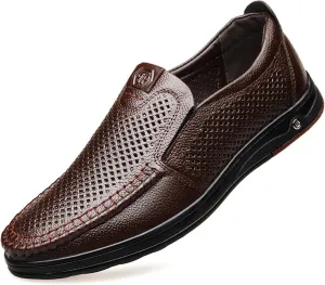 Men's Casual Leather Shoes, Business Slippers, Comfortable and Fashionable Men's Driving Shoes
