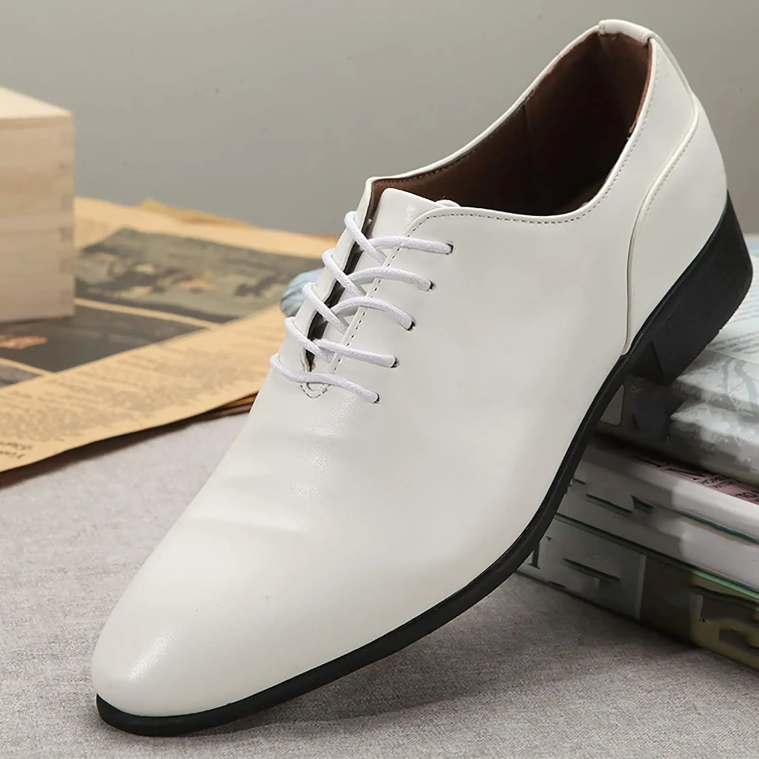 Mens Casual Oxfords Comfortable Dress Oxfords for Men Lace up Lined Shoes Business Formal Matte Leather Shoes Supple Leather Shoe for Men Low Top Durable Walking Boots Man