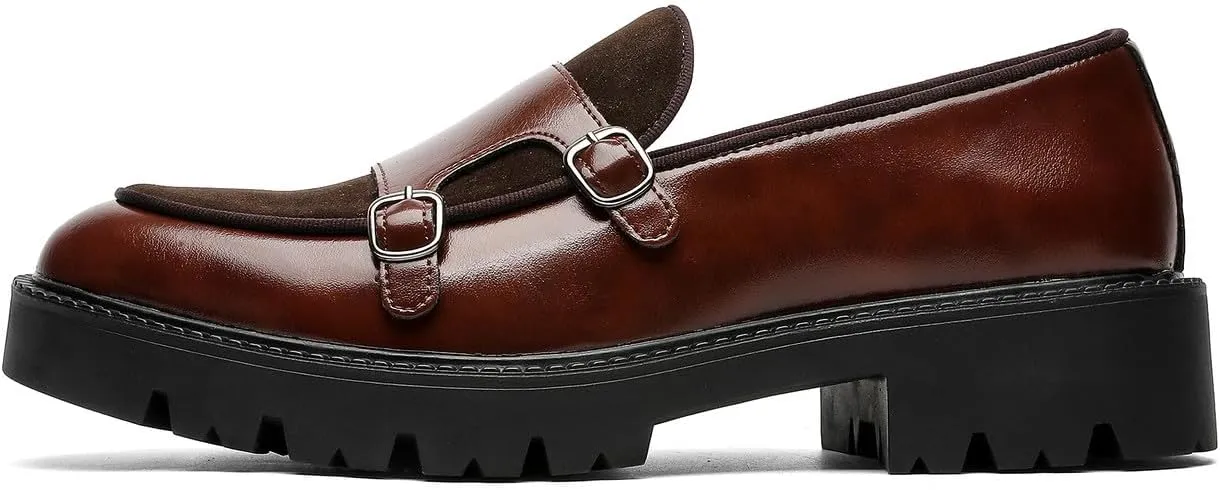 Mens Casual Shoes Slip On Loafers Dress Shoes for Men Fashion Prom Wedding Suede Monk Strap Loafers Comfortable Business Tuxedo Moccasins
