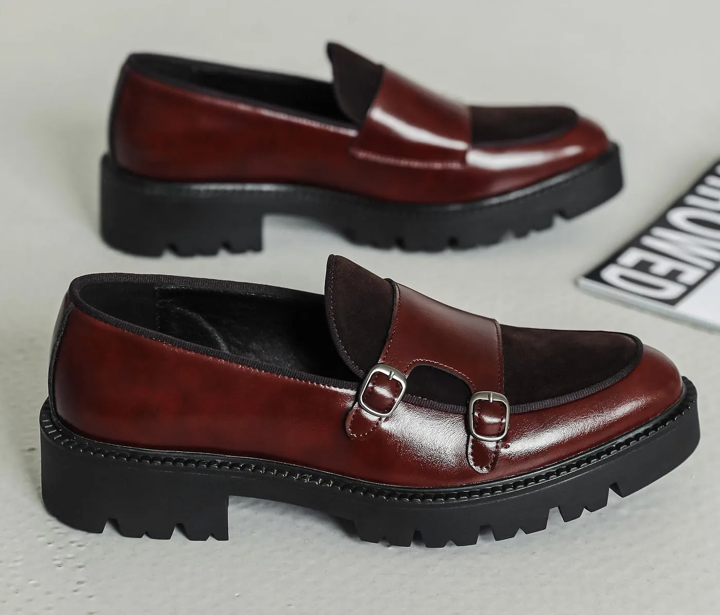 Mens Casual Shoes Slip On Loafers Dress Shoes for Men Fashion Prom Wedding Suede Monk Strap Loafers Comfortable Business Tuxedo Moccasins