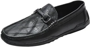 Men's Casual Slip On Leather Loafers Handmade Business Shoes Moccasins for Summer Outdoor Driving & Walking