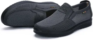 Men's Casual Slip-on Loafers Boat Shoes Lightweight Comfortable Wide Width Soft Sole Walking Shoes Mesh Dad Hiking Shoes Soft Sneakers