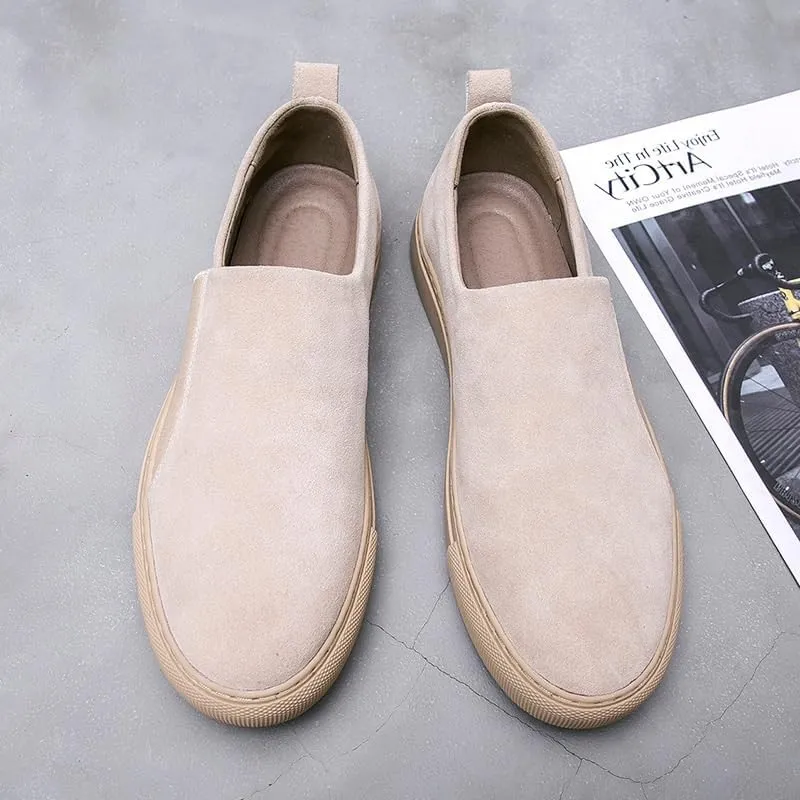 Men's Casual Summer Breathable Soft Sole Slip-Ons Penny Loafers Suede Slippers