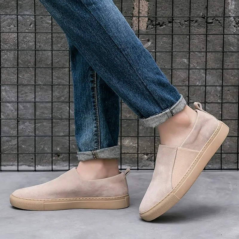 Men's Casual Summer Breathable Soft Sole Slip-Ons Penny Loafers Suede Slippers