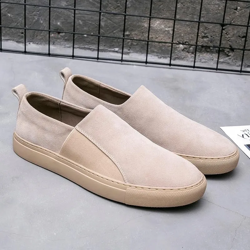 Men's Casual Summer Breathable Soft Sole Slip-Ons Penny Loafers Suede Slippers