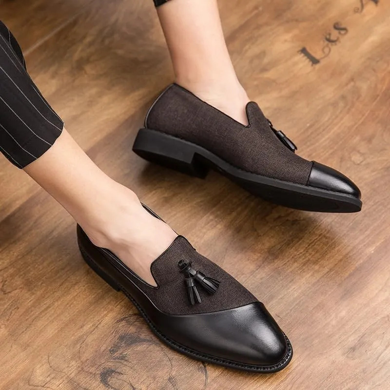 Men's Casually Suave Leather Loafers Men's Casual Loafers Slip On Leather Shoes Male Fashion Dress Shoes Driving Shoes Moccasins Classic Loafer Flats