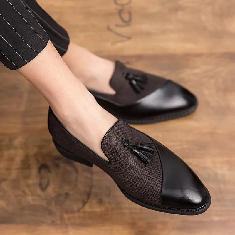 Men's Casually Suave Leather Loafers Men's Casual Loafers Slip On Leather Shoes Male Fashion Dress Shoes Driving Shoes Moccasins Classic Loafer Flats