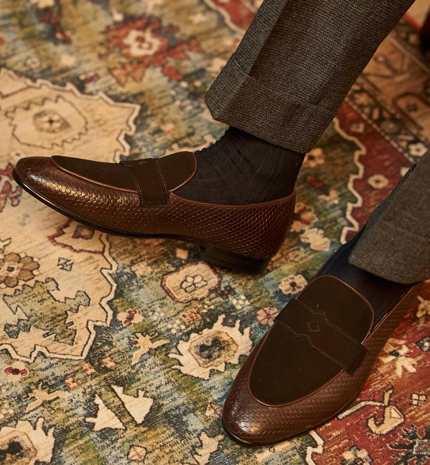 Mens Causal Dress Shoes Slip On Penny Loafers Genunie Leather Fashion Modern Mocasines Prom Wedding Business Suit Shoes Tuxedo Shoes for Men