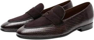 Mens Causal Dress Shoes Slip On Penny Loafers Genunie Leather Fashion Modern Mocasines Prom Wedding Business Suit Shoes Tuxedo Shoes for Men