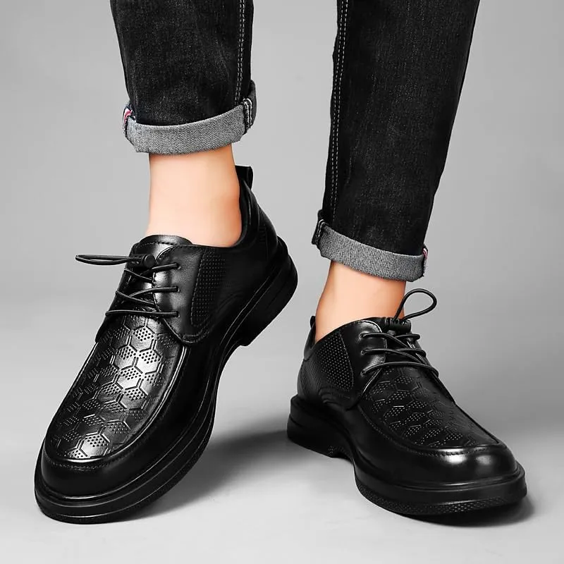 Men's Classic Formal Dress Shoes Mens Breathable Patent Leather Dress Shoes Modern Printed Wedding Office Work Derby Shoes(8)