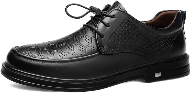 Men's Classic Formal Dress Shoes Mens Breathable Patent Leather Dress Shoes Modern Printed Wedding Office Work Derby Shoes(8)