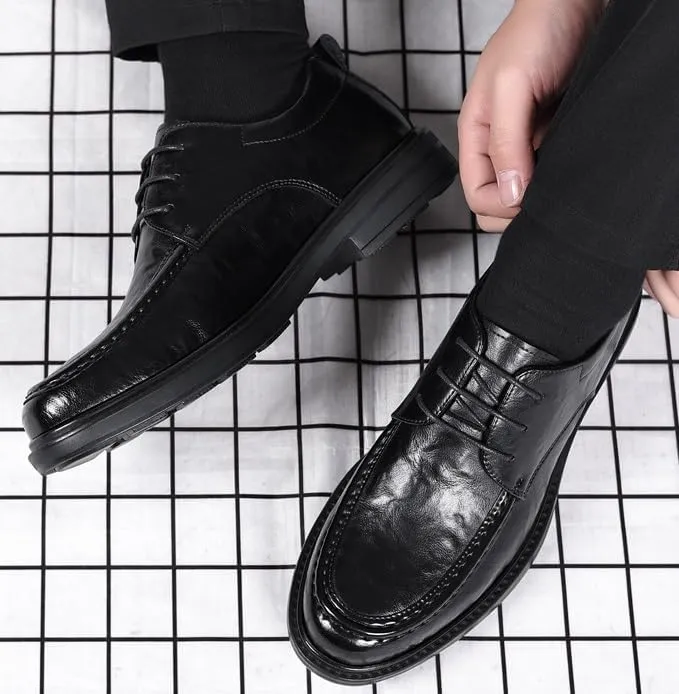 Men's Classic Oxfords Shoes Men Casual Wedding Faux Patent Derby Shoes Casual Business Derby Shoes