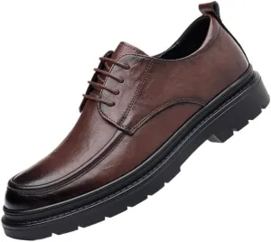 Mens Derby Shoes Genuine Leather Lightweight Modern Leather Business Casual Scale Pattern Comfort Formal Shoes Office Working Leather Derby Shoes(7.5)