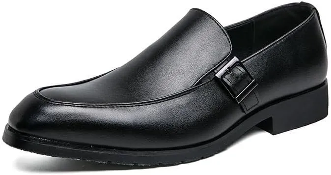 Mens Derby Shoes Outdoor Fashion Classic Pointed Toe Lace Up Low Top Leather Dress Shoes Classic Lace-up Shiny Patent Leather Dress Shoes(Black,7)