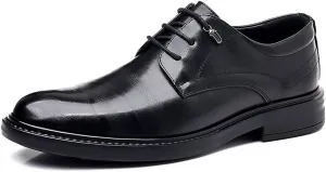 Men’s Dress Shoes Business Formal Leather Oxfords Comfortable Lace-Up Tuxedo Shoes