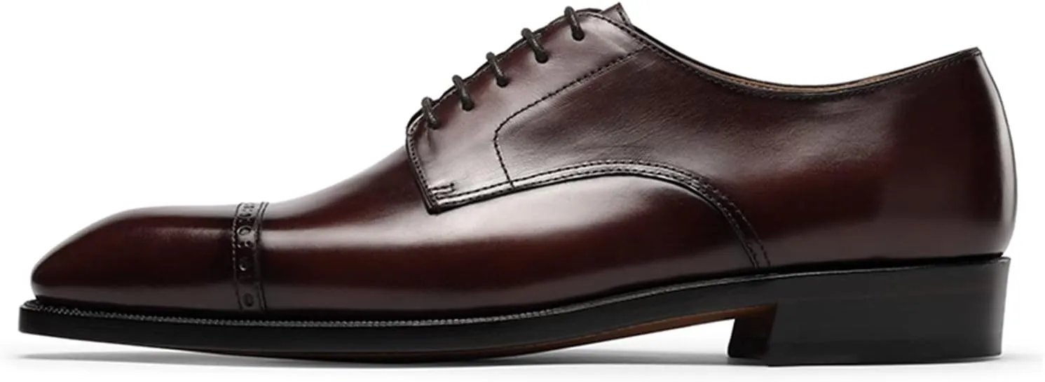 Mens Dress Shoes Derby Quarter Brogues Carved Calf Leather for Business,Casual