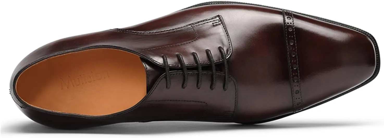 Mens Dress Shoes Derby Quarter Brogues Carved Calf Leather for Business,Casual
