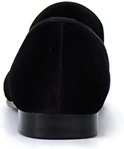 Mens Dress Shoes for Wedding Slip On Formal Velvet Loafers