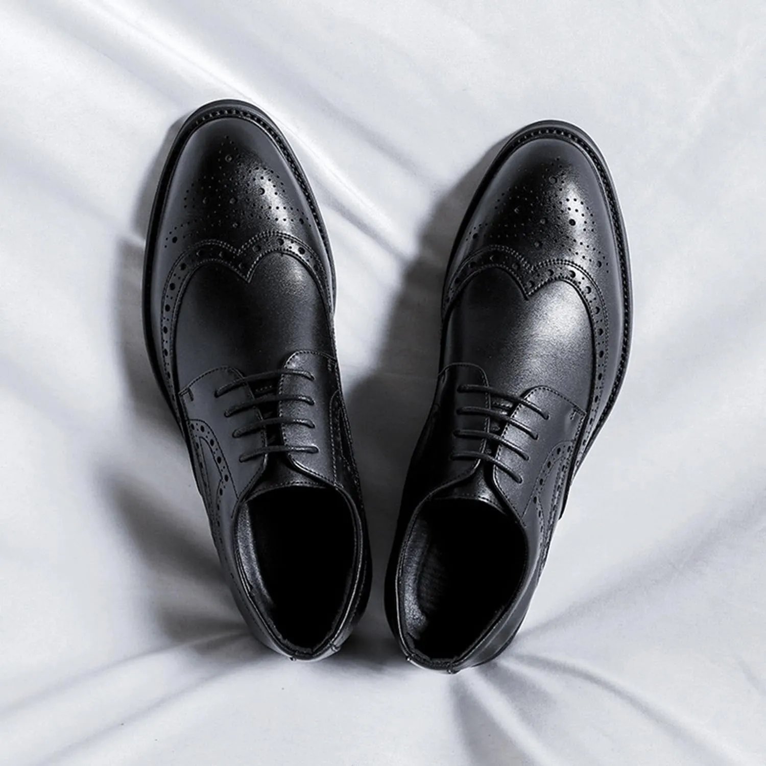 Men's Dress Shoes Formal Business Brogue Derbys Classic Lace Up Comfortable Wingtip Oxford Shoes