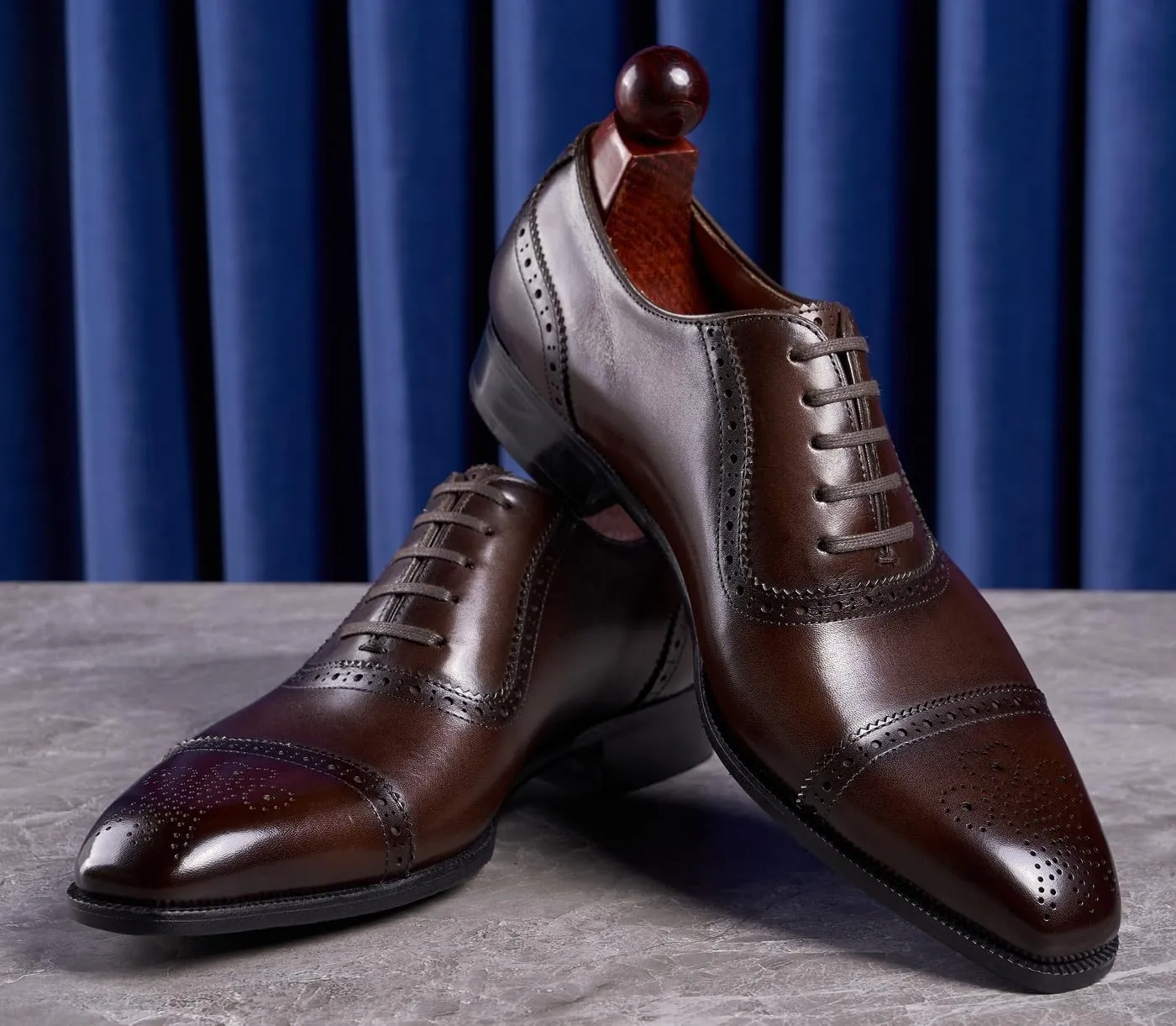 Mens Dress Shoes Formal Oxfords Genunie Leather Modern Cap Toe Brogues Oxford Fashion Prom Wedding Derby Business Casual Suit Shoes Tuxedo Shoes for Men