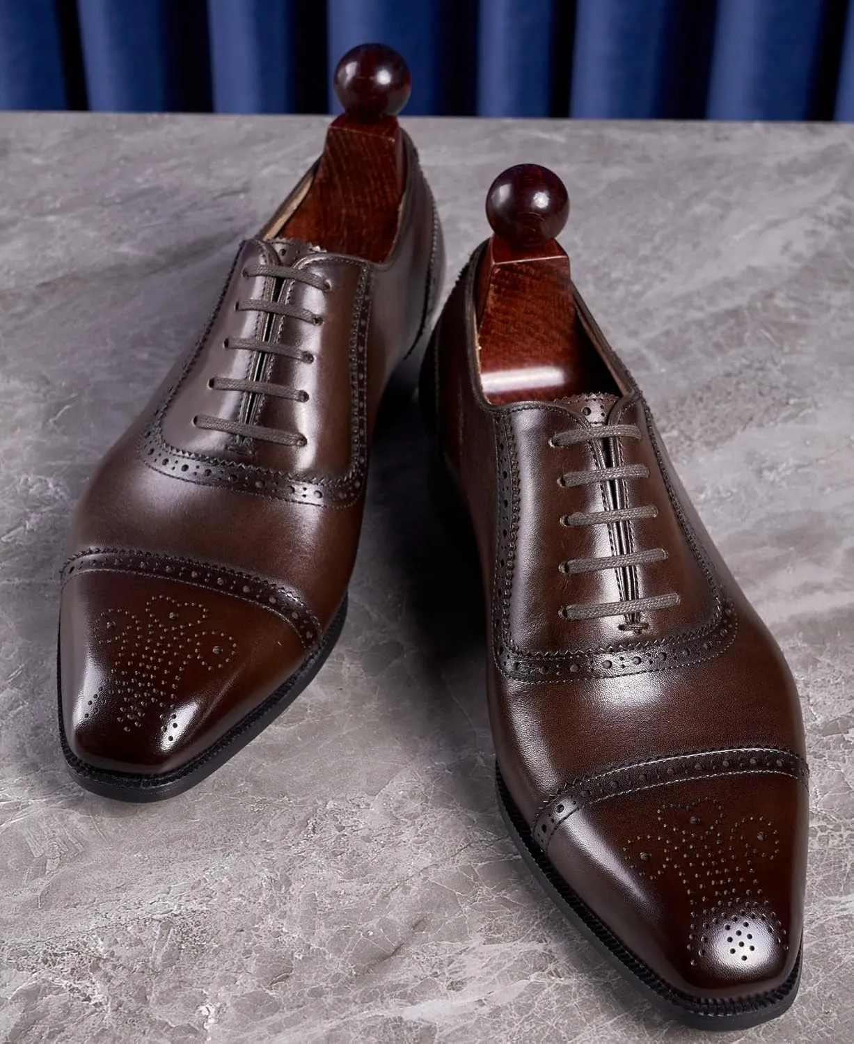 Mens Dress Shoes Formal Oxfords Genunie Leather Modern Cap Toe Brogues Oxford Fashion Prom Wedding Derby Business Casual Suit Shoes Tuxedo Shoes for Men