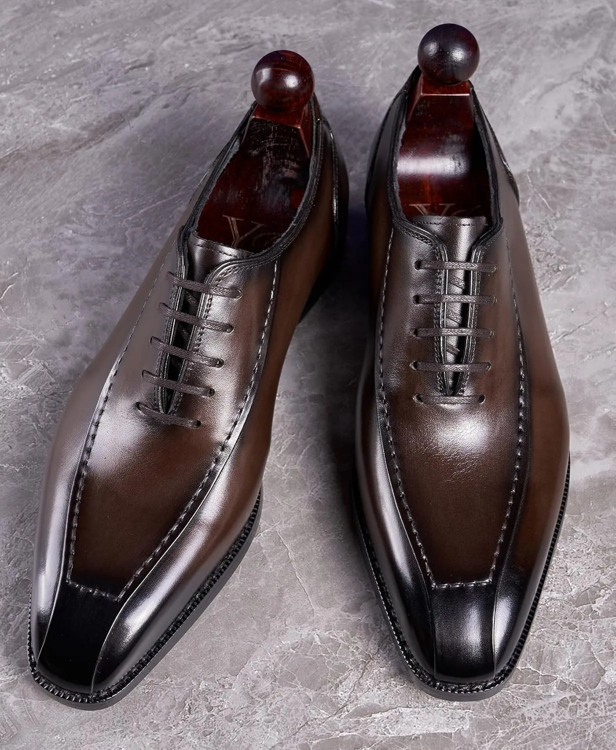 Mens Dress Shoes Formal Oxfords Genunie Leather Modern Plain Toe Oxford Fashion Prom Wedding Derby Business Casual Suit Shoes Tuxedo Shoes for Men
