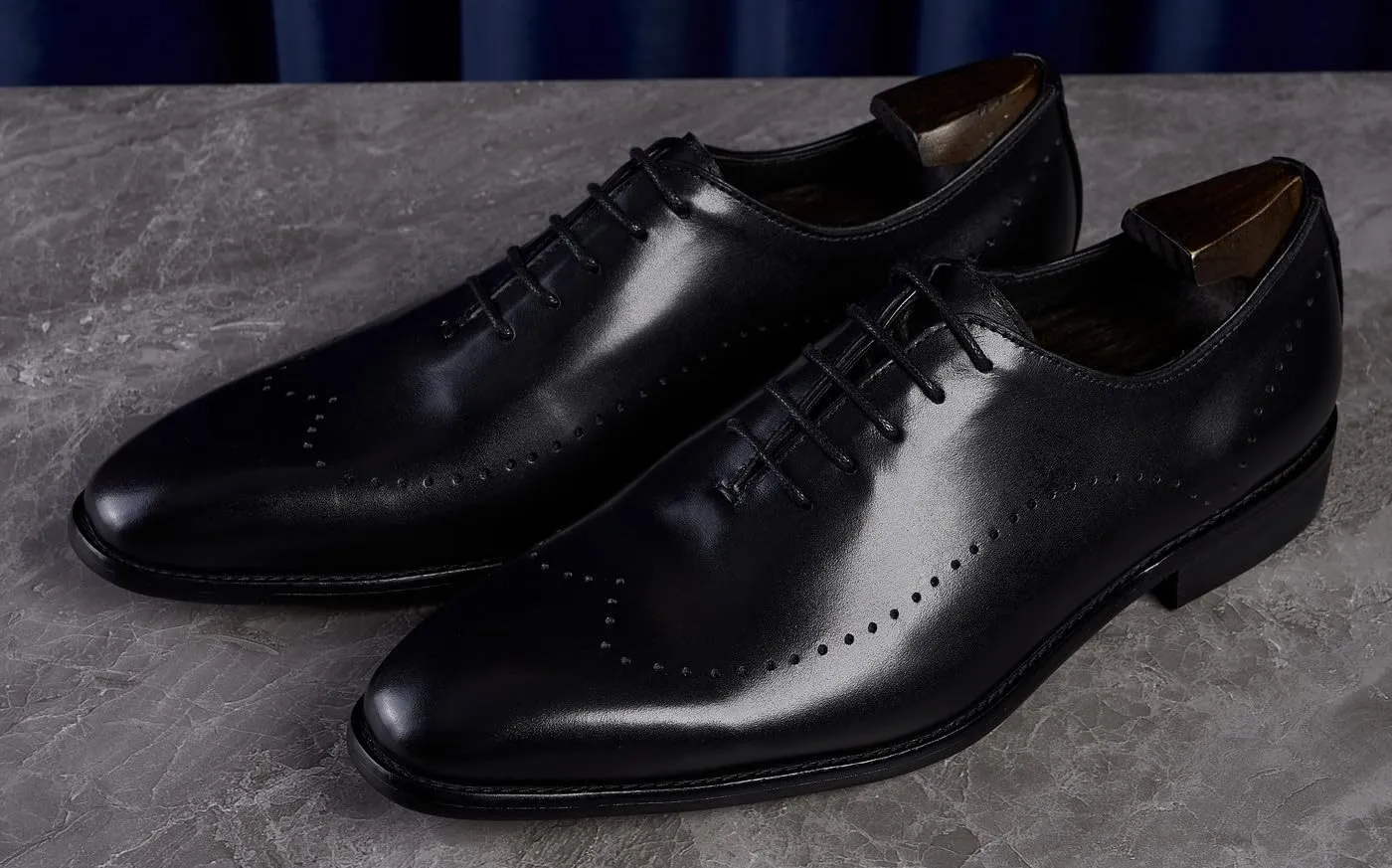 Mens Dress Shoes Formal Oxfords Genunie Leather Modern Whole Cut Oxford Fashion Prom Wedding Derby Business Casual Suit Shoes Tuxedo Shoes for Men