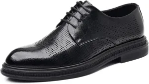 Men's Dress Shoes Men Genuine Leather Breathable Oxford Shoes Men Non-Slip Waterproof Business Formal Derby Shoes
