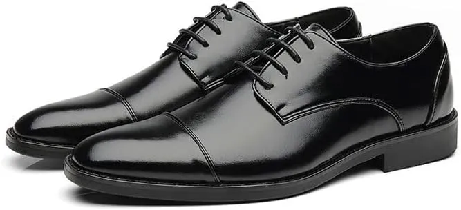 Mens Dress Shoes Men's Dress Shoes Leather Business Casual Shoes Men's Dress Office Shoes Men's Breathable Oxford Shoes(Brown,6.5)
