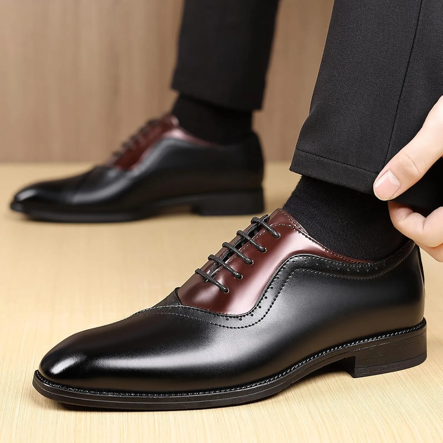 Men's Dress Shoes Oxford Formal for Men Business Derby Shoes