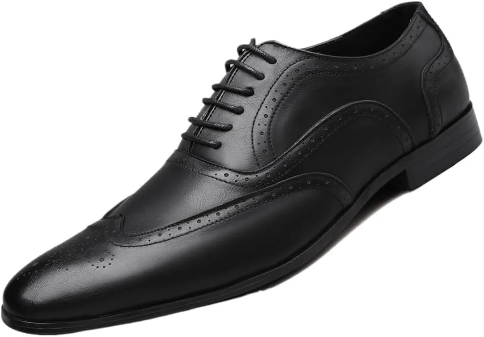 Men's Dress Shoes Wide Width Brogue Solid Business Fashion Summer Style Shoes Leather Men's Leisure Breathable Men's Leather Shoes Leather Dress Shoes