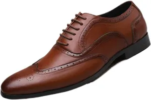Men's Dress Shoes Wide Width Brogue Solid Business Fashion Summer Style Shoes Leather Men's Leisure Breathable Men's Leather Shoes Leather Dress Shoes