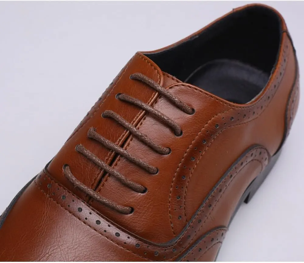 Men's Dress Shoes Wide Width Brogue Solid Business Fashion Summer Style Shoes Leather Men's Leisure Breathable Men's Leather Shoes Leather Dress Shoes