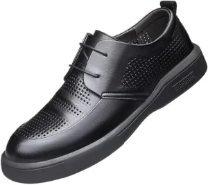 Men's Dress Shoes Wide Width Business Fashion Summer Style Shoes Leather Men's Leisure Hollow Mesh Breathable Leather Shoes Leather Dress Shoes