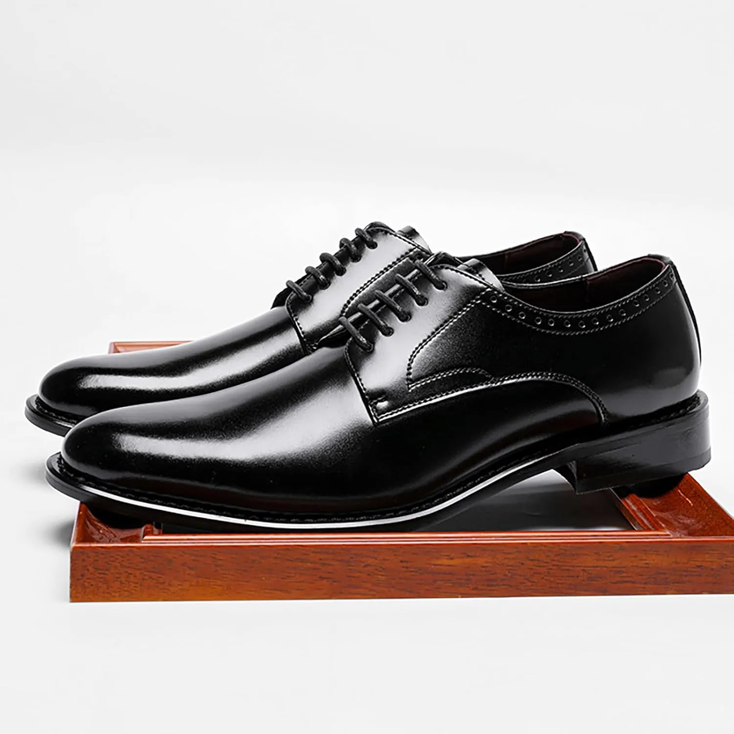Men's Dress Tuxedo Leather Shoes Classic Patent Lace-Up Formal Oxford
