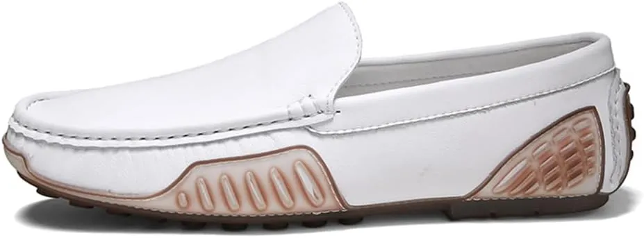Men's Genuine Leather Loafers Fashion Slip on Casual Shoes Men's Comfort Soft Leather Driving Shoes