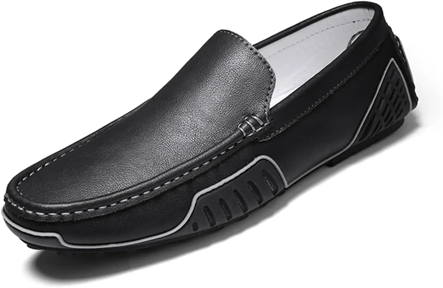 Men's Genuine Leather Loafers Fashion Slip on Casual Shoes Men's Comfort Soft Leather Driving Shoes