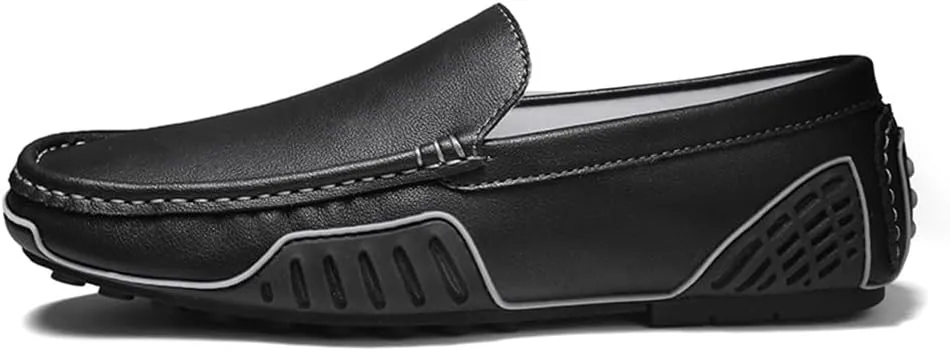 Men's Genuine Leather Loafers Fashion Slip on Casual Shoes Men's Comfort Soft Leather Driving Shoes