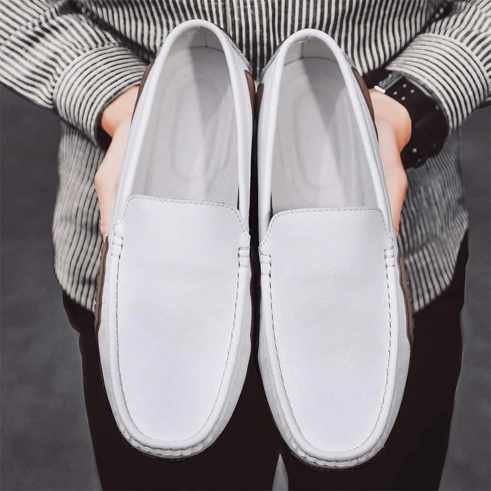 Men's Genuine Leather Loafers Fashion Slip on Casual Shoes Men's Comfort Soft Leather Driving Shoes