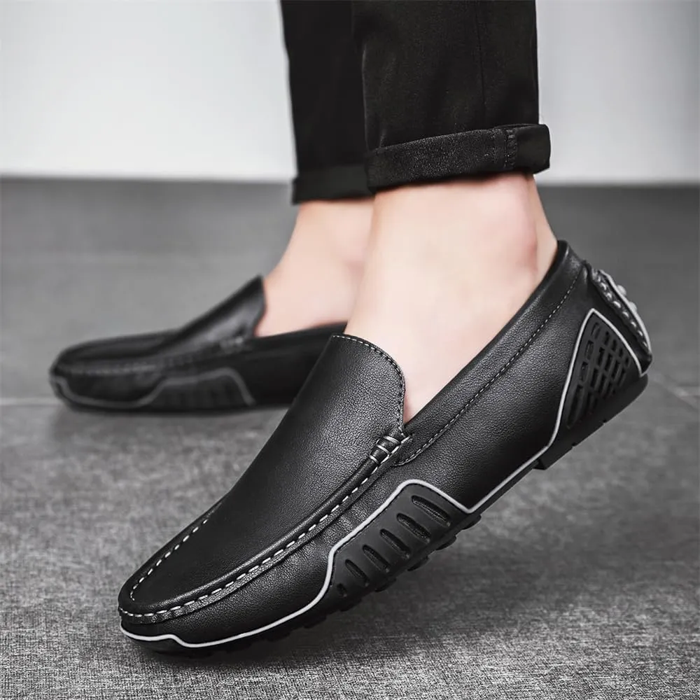 Men's Genuine Leather Loafers Fashion Slip on Casual Shoes Men's Comfort Soft Leather Driving Shoes