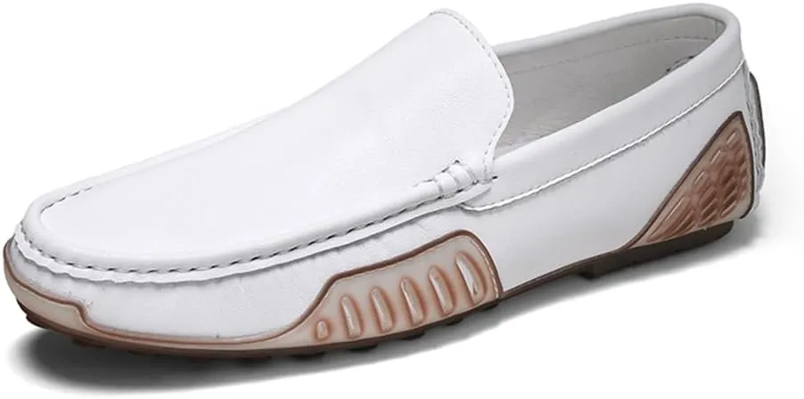 Men's Genuine Leather Loafers Fashion Slip on Casual Shoes Men's Comfort Soft Leather Driving Shoes