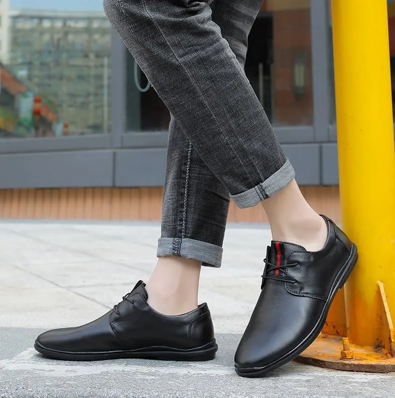 Men's Genuine Leather Oxford – Formal Business Lace-Up Wingtip Dress Shoes for Wedding & Office