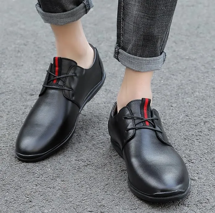 Men's Genuine Leather Oxford – Formal Business Lace-Up Wingtip Dress Shoes for Wedding & Office